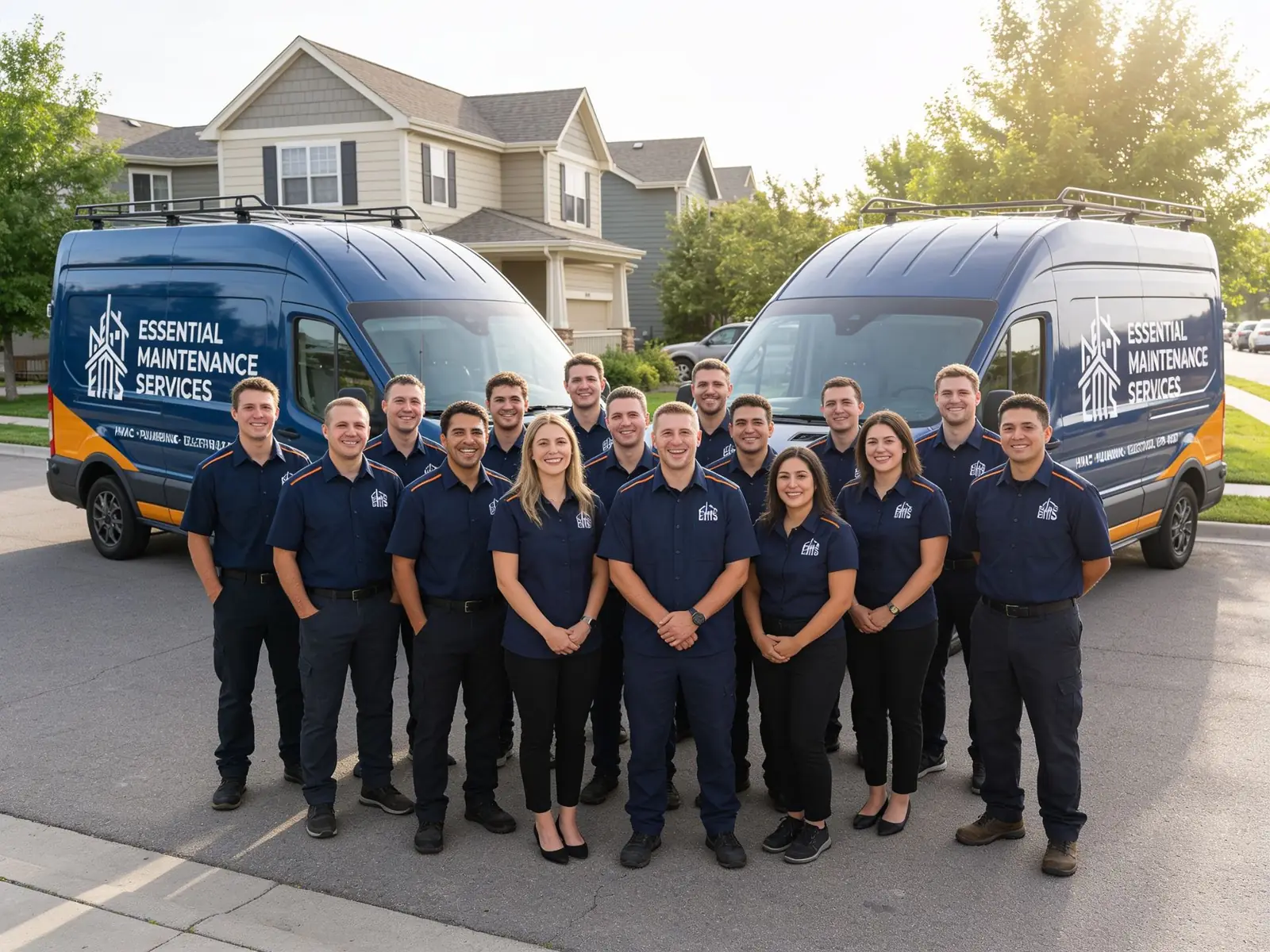 The EMS team in front of the fleet